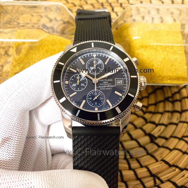 Fake Breitling Superocean Heritage Chrono Watch SS Black Dial